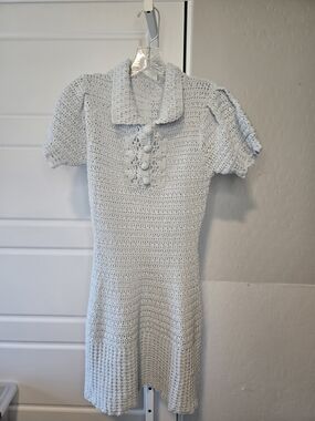 Light Blue Crochet Dress